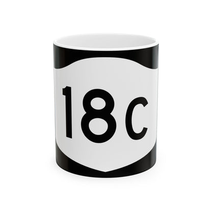 NY-18C (New York) (Road Sign) White Coffee Mug