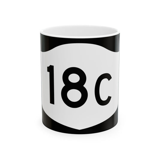NY-18C (New York) (Road Sign) White Coffee Mug