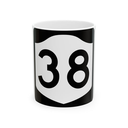 NY-38 (New York) (Road Sign) White Coffee Mug