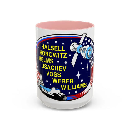 STS 101 (NASA) Accent Coffee Mug-15oz-Pink-Go Mug Yourself