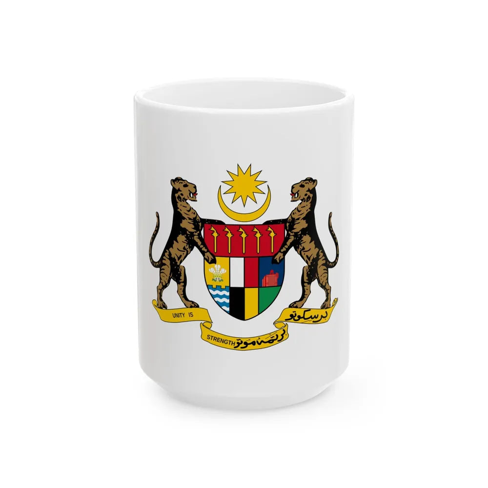 Coat of arms of the Federation of Malaya - White Coffee Mug-15oz-Go Mug Yourself