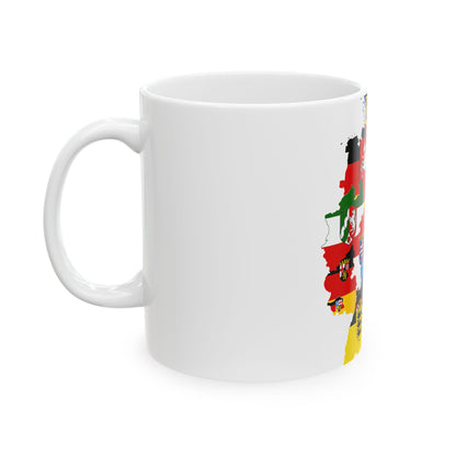 Flag-map of Germany subdivisions (Germany) White Coffee Mug