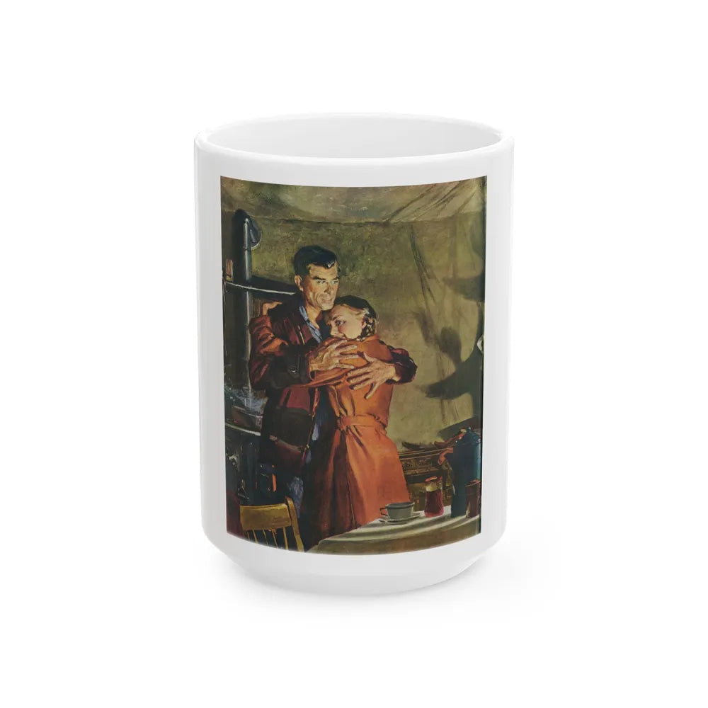 Fiction Illustration in Saturday Evening Post. Illustrator and date unknown - White Coffee Mug-15oz-Go Mug Yourself