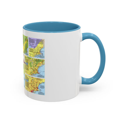 USA - New England 2 (1987) (Map) Accent Coffee Mug