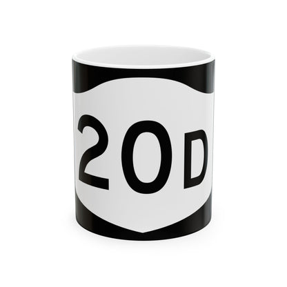 NY-20D (New York) (Road Sign) White Coffee Mug