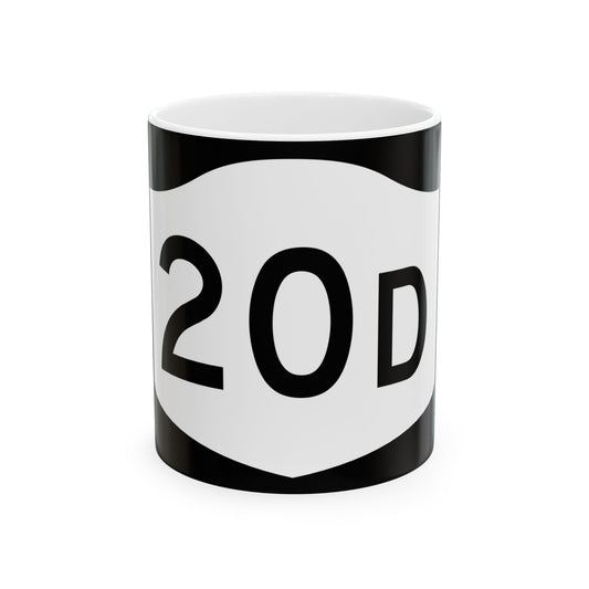 NY-20D (New York) (Road Sign) White Coffee Mug