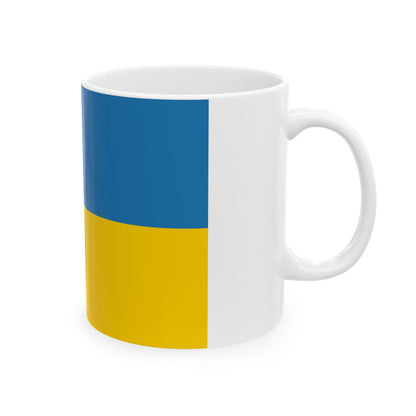 Flag of Zakarpattia Oblast Ukraine - White Coffee Mug