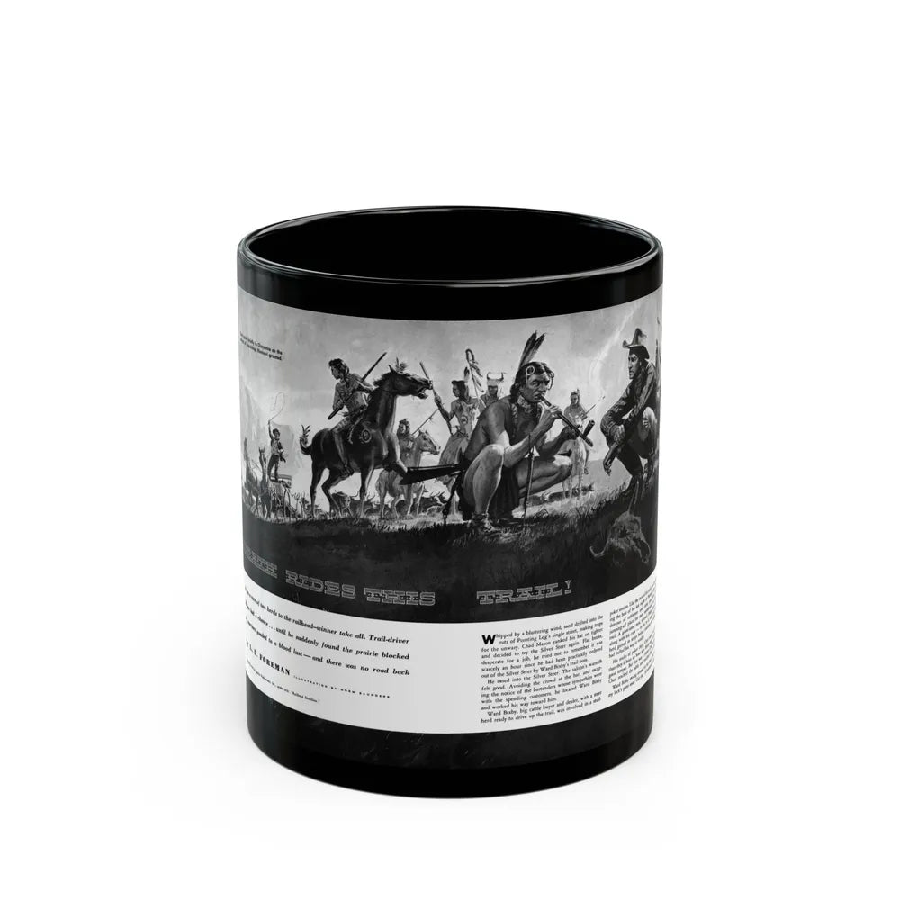 Death Rides This Trail, Adventure magazine, April 1959 - Black Coffee Mug-11oz-Go Mug Yourself