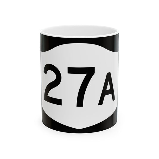 NY-27A (New York) (Road Sign) White Coffee Mug