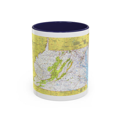 USA - Mid-Atlantic States 1 (1976) (Map) Accent Coffee Mug