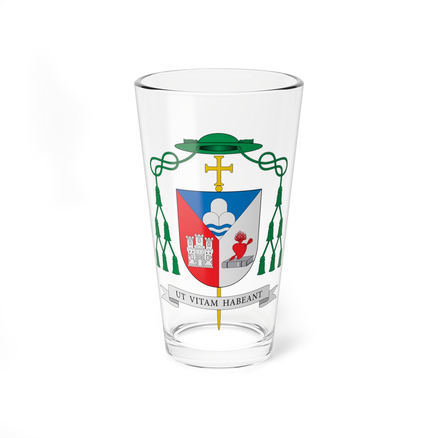 Escudo de Emiliano Antonio Cisneros Martínez (Spain) (Coat of Arms) Pint Glass 16oz