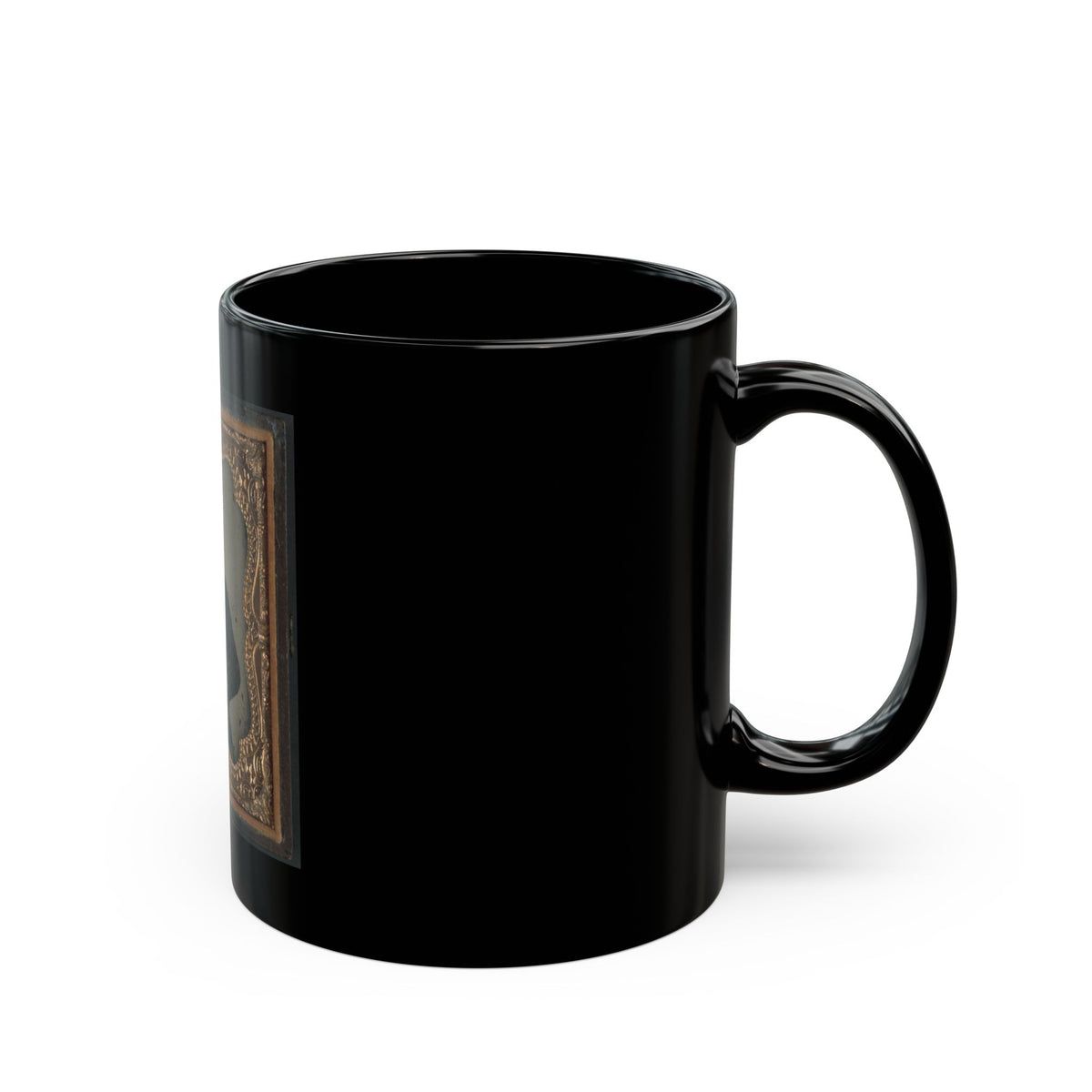 Unidentified Soldier In Confederate Uniform With Musket And Horstman & Sons Sword Bayonet, Pistol, And Bowie Knife (U.S. Civil War) Black Coffee Mug