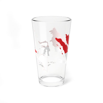 Greater Indonesia flag map (Indonesia) Pint Glass 16oz