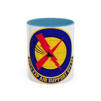 807th Expeditionary Air Support Operations Squadron (U.S. Air Force) Accent Coffee Mug 11oz Light Blue - Go Mug Yourself