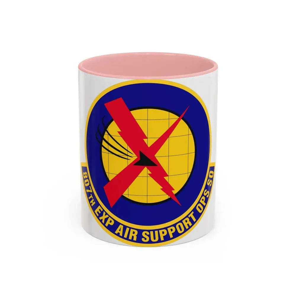 807th Expeditionary Air Support Operations Squadron (U.S. Air Force) Accent Coffee Mug 11oz Pink - Go Mug Yourself