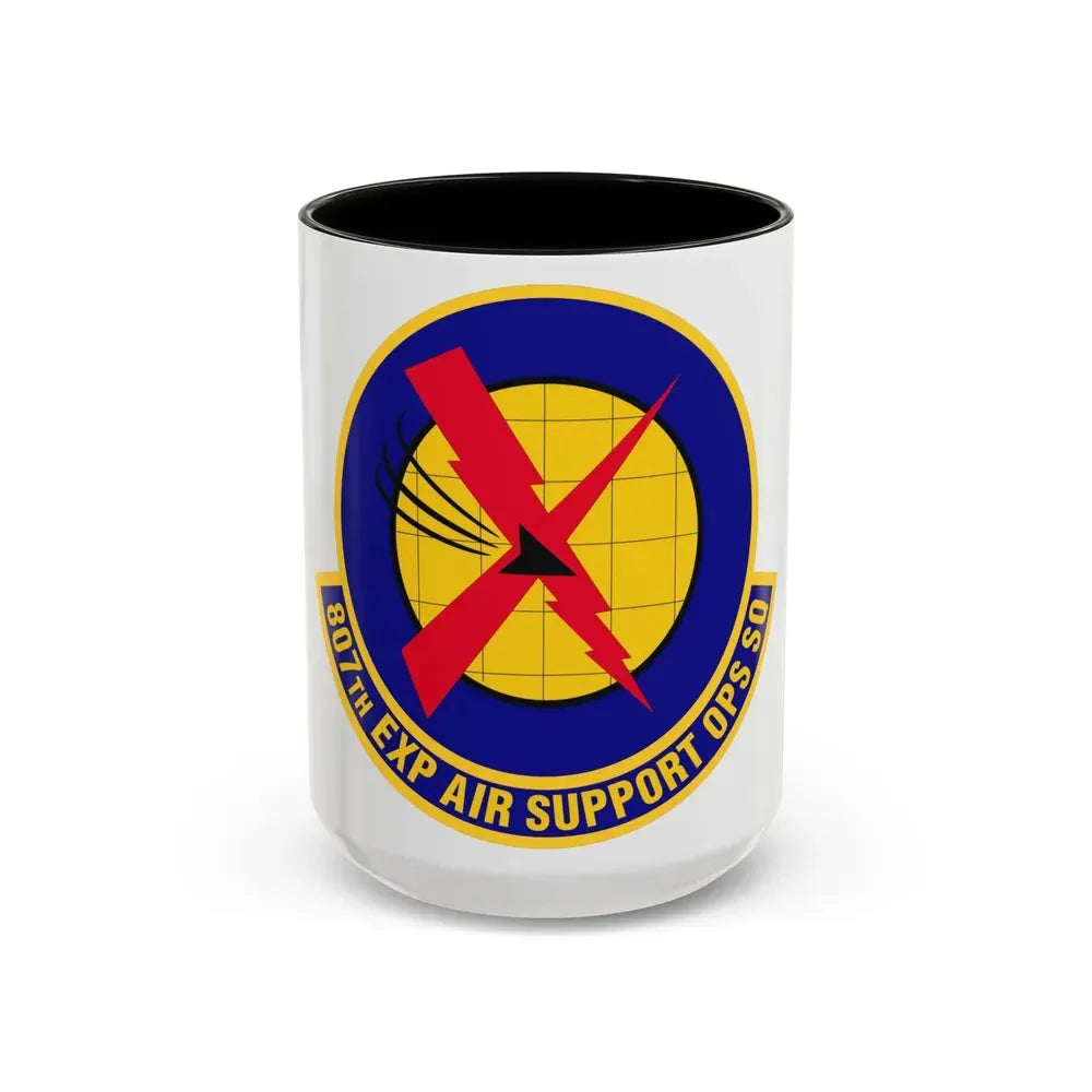 807th Expeditionary Air Support Operations Squadron (U.S. Air Force) Accent Coffee Mug 15oz Black - Go Mug Yourself