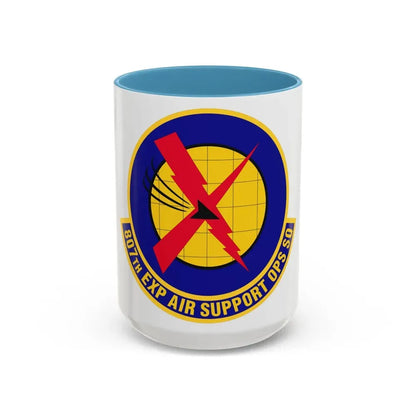 807th Expeditionary Air Support Operations Squadron (U.S. Air Force) Accent Coffee Mug 15oz Light Blue - Go Mug Yourself