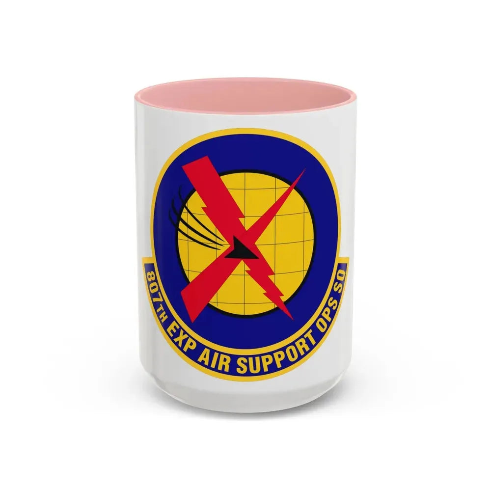 807th Expeditionary Air Support Operations Squadron (U.S. Air Force) Accent Coffee Mug 15oz Pink - Go Mug Yourself