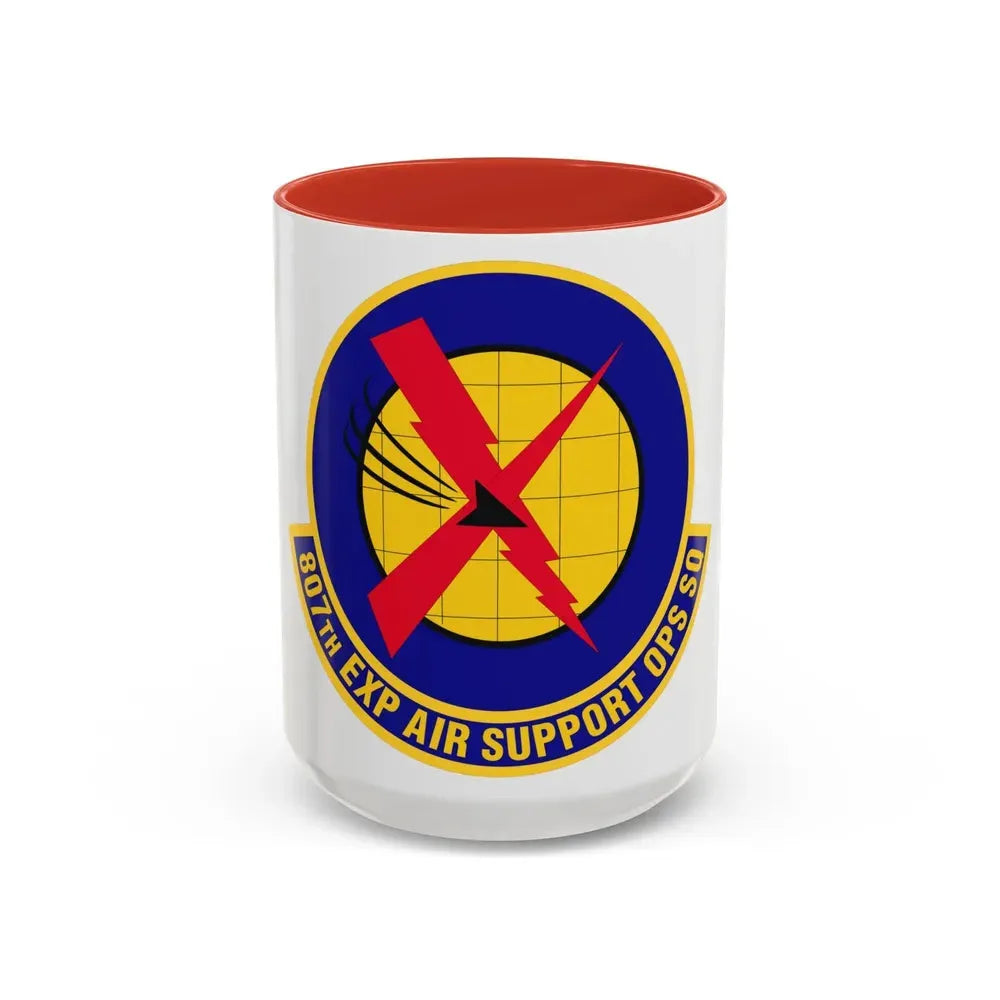 807th Expeditionary Air Support Operations Squadron (U.S. Air Force) Accent Coffee Mug 15oz Red - Go Mug Yourself