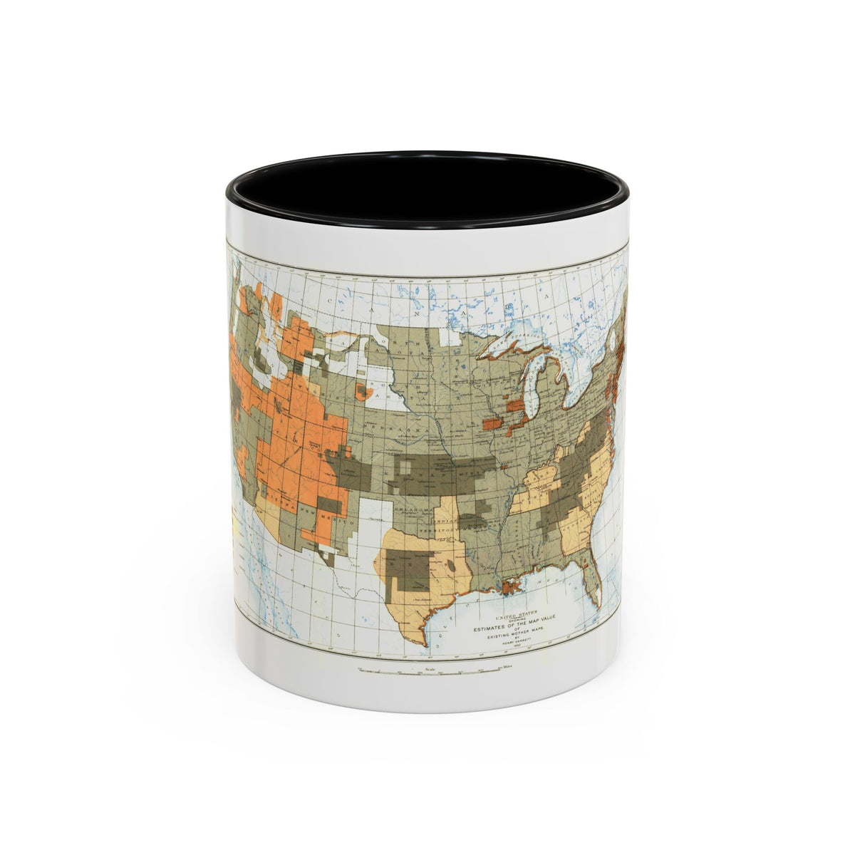USA - The United States (1892) (Map) Accent Coffee Mug