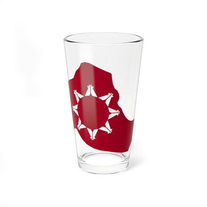 Republic of Lakotah flag map (United States) Pint Glass 16oz