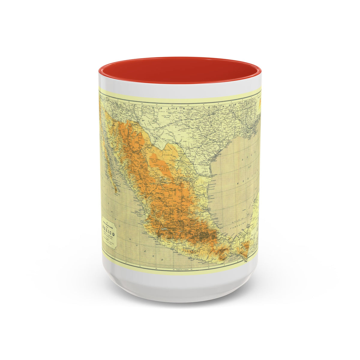 Central America & Mexico (1914) (Map) Accent Coffee Mug