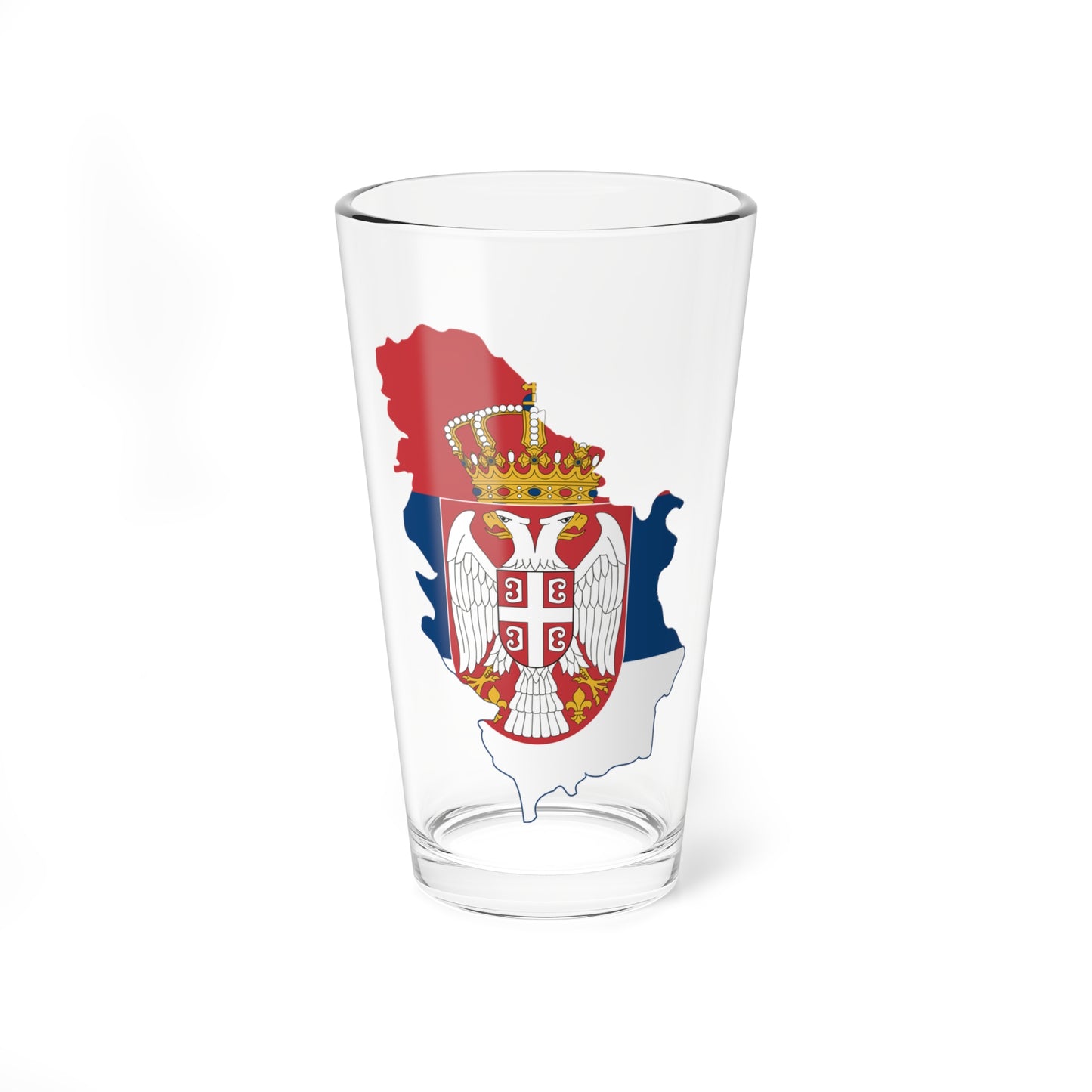 Flag map of Serbia with Kosovo (Serbia) Pint Glass 16oz