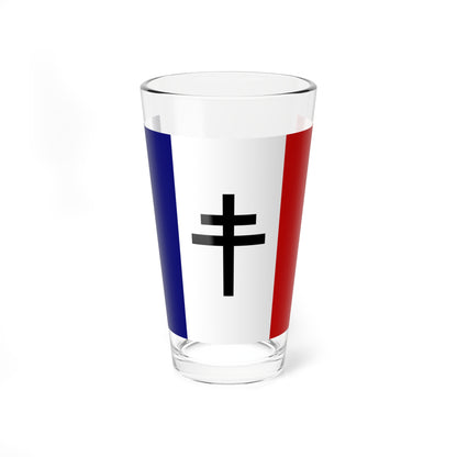 Flag of Free France Black (Belgium) Pint Glass 16oz