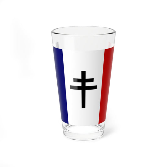 Flag of Free France Black (Belgium) Pint Glass 16oz