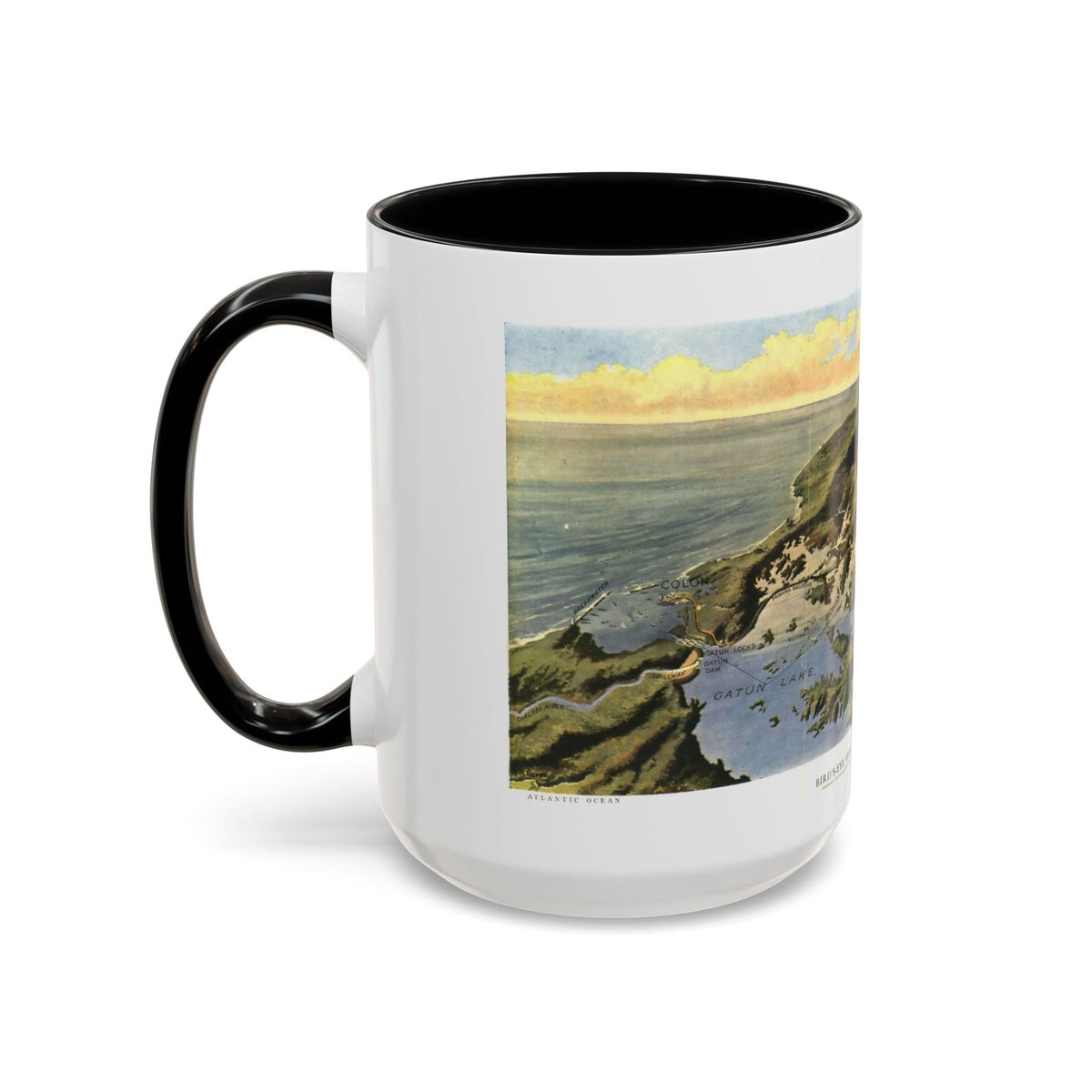 Central America - Panama Canal (1912) (Map) Accent Coffee Mug