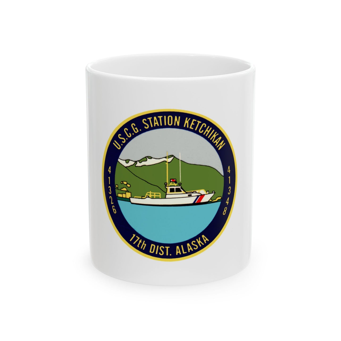 USCG Station Ketchikan 17th Dist (U.S. Coast Guard) White Coffee Mug
