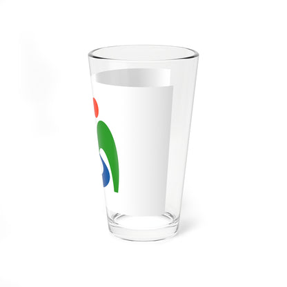 Flag of Miyoshi Tokushima no text (Japan) Pint Glass 16oz