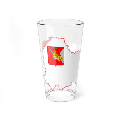 Flag-map of Vologda Oblast (Russia) Pint Glass 16oz