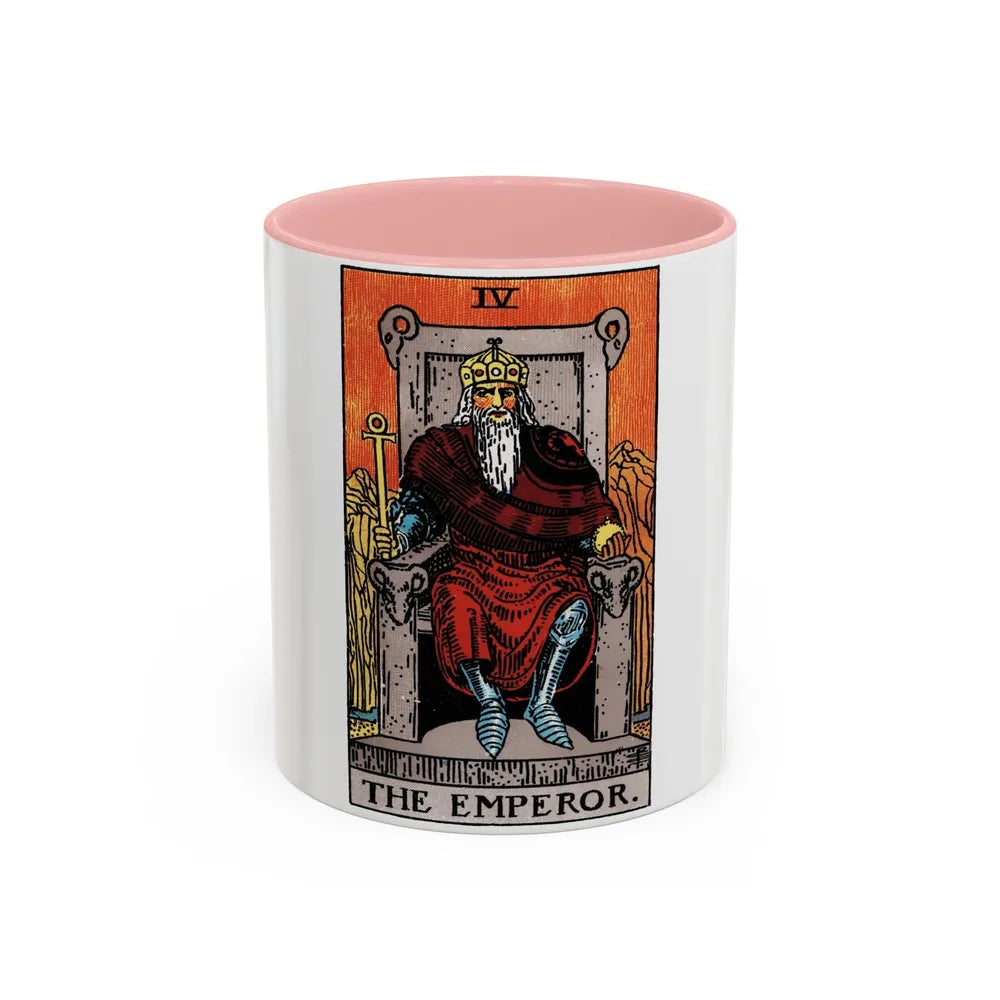 The Emperor (Tarot Card) Accent Coffee Mug-11oz-Pink-Go Mug Yourself