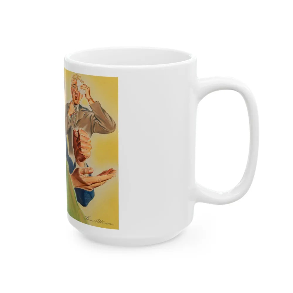 Disapproving Father, advertisement - White Coffee Mug-Go Mug Yourself