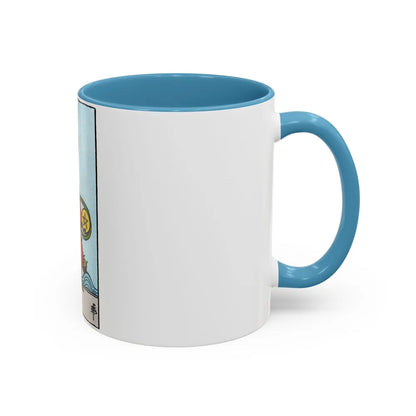 The 2 of Pentacles (Tarot Card) Accent Coffee Mug-Go Mug Yourself