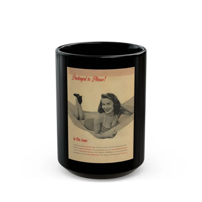 Penny Duncan #25 - Penny on Back Cover of Scamp Mag. Sept. '58 - 1 B&W Photo & Caption (Vintage Female Icon) Black Coffee Mug-15oz-Go Mug Yourself