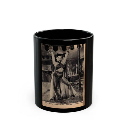 Debra Paget #413 - Show Mag. '55 - 1 B&W Photo (Vintage Female Icon) Black Coffee Mug-11oz-Go Mug Yourself