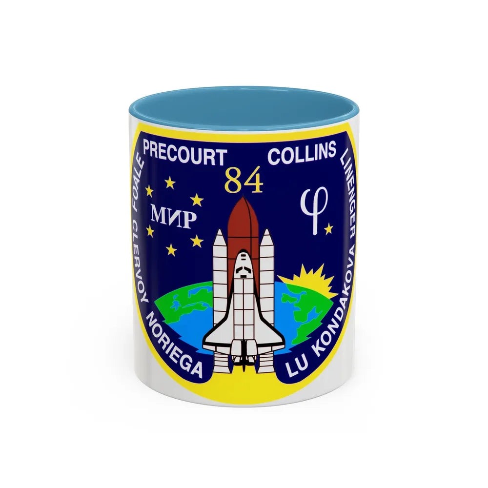 STS 84 (NASA) Accent Coffee Mug-11oz-Light Blue-Go Mug Yourself