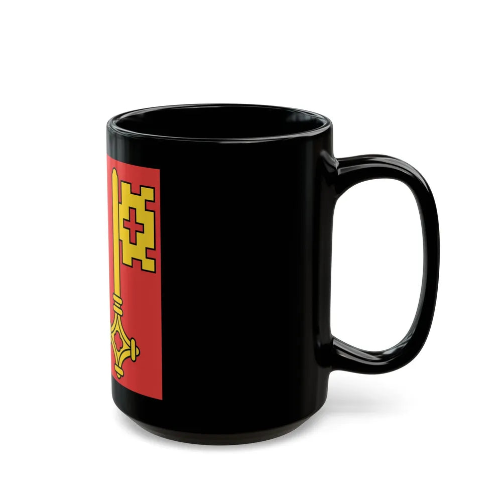 Flag of Canton of Geneva Switzerland - Black Coffee Mug-Go Mug Yourself