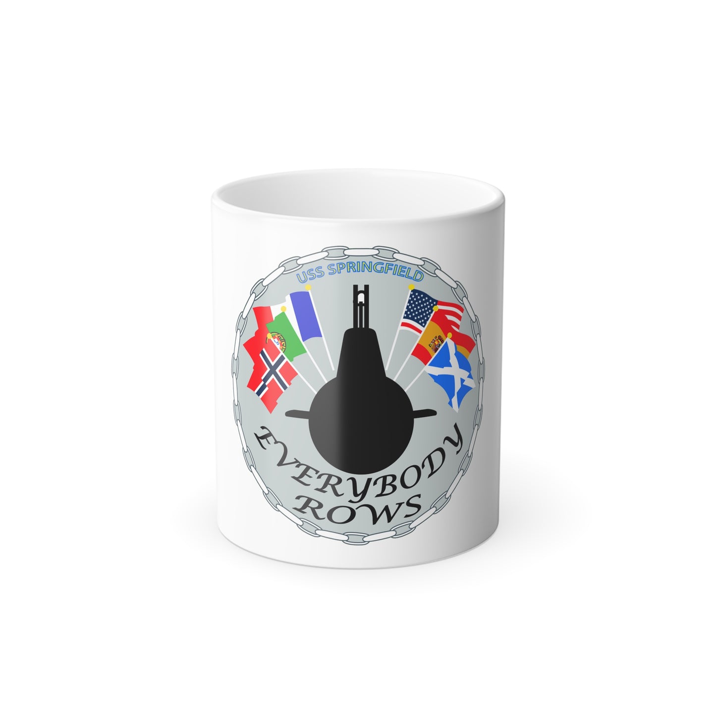 USS Springfield Everybody Rows (U.S. Navy) Color Changing Mug 11oz