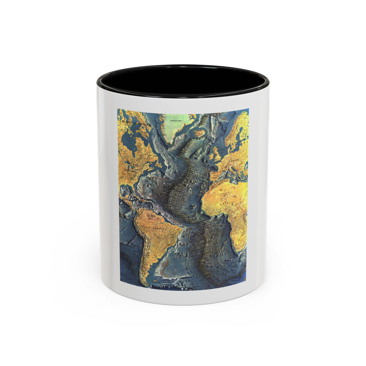 Atlantic Ocean Floor (1968) (Map) Accent Coffee Mug