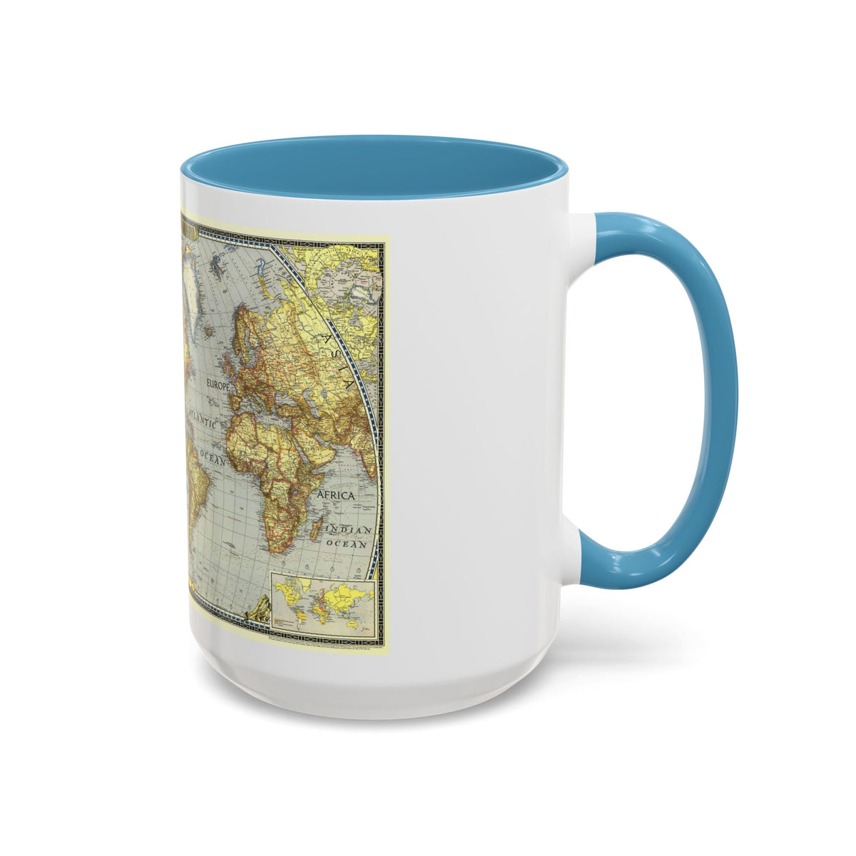 World Map (1943) (Map) Accent Coffee Mug