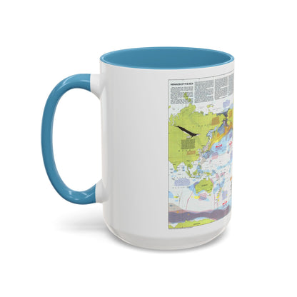 Grandes baleines, migration et aire de répartition (1976) (carte) Tasse à café décorative