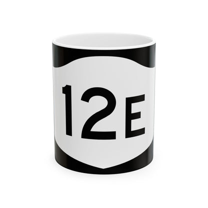 NY-12E (New York) (Road Sign) White Coffee Mug