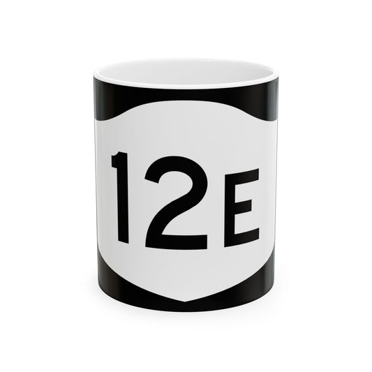 NY-12E (New York) (Road Sign) White Coffee Mug