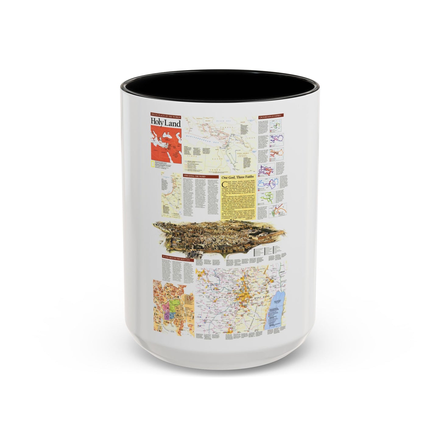 Middle East - Holy Land 2 (1989) (Map) Accent Coffee Mug