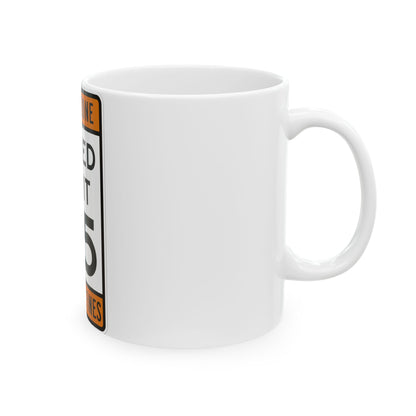WORK ZONE SPEED LIMIT MUTCD-AK R2-100 (Alaska) (Road Sign) White Coffee Mug-Go Mug Yourself