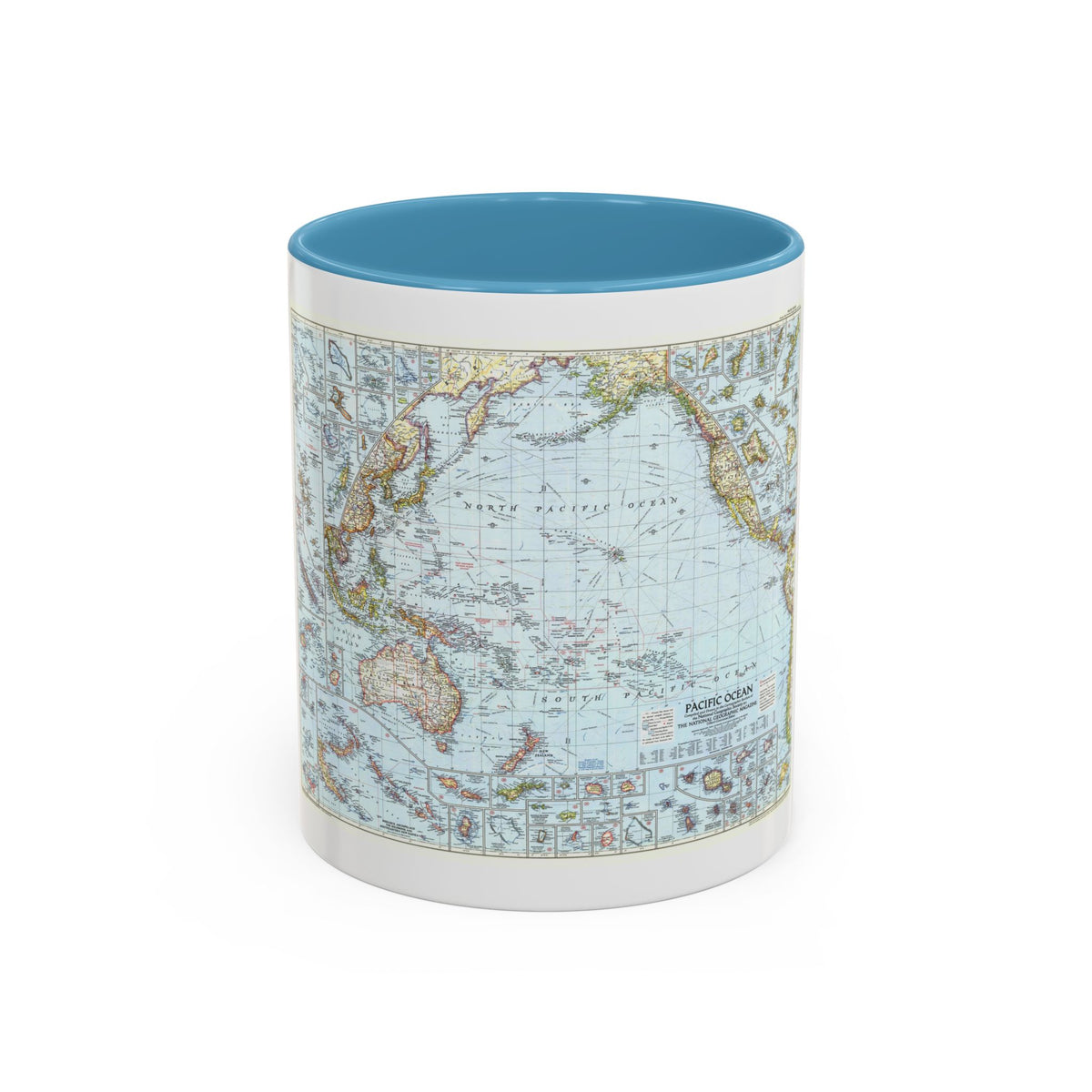 Pacific Ocean (1952) (Map) Accent Coffee Mug