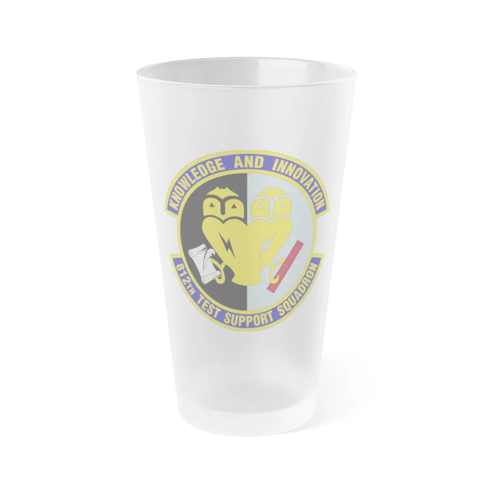 812 Test and Support Squadron AFMC (U.S. Air Force) Frosted Pint Glass 16oz-16oz-Frosted-Go Mug Yourself